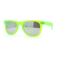 Matte Frost Neon ikonični hipster Horn Rim Srebrna zrcala sunčane naočale zelena