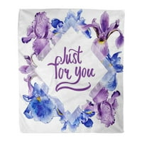 Bacajte pokrivač toplo ugodno print flanel cvjetni cvijet iris u akvarelu Puno ime biljke akvarel divlja
