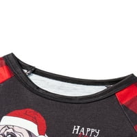 Porodična božićna pidžama Podudarni setovi Pulover pas Print Tops Plaid Hlače za odrasle Dječji psi