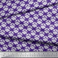 Soimoi ljubičasta mahovina Georgette tkanina cvjetala damaska ​​otisnuta plovska tkanina od dvorišta široka