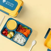 Aoksee kuhinjski uređaji 1600ml-pretinac Bento ručak, ugrađena kašika za višekratnu upotrebu, posude bez za ručak za odrasle dječji ljetni pokloni za dom, mornarice
