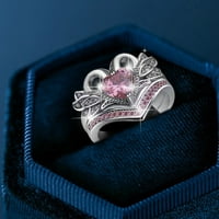 Par Swan Love Oblik prsten Geometrija Kružni prsten za prsten za prsten za prsten za prsten Full Diamond
