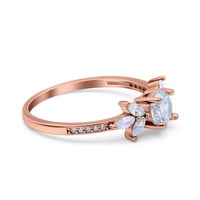 14K zlatni Art Deco Angagement Bridal Ring Marquise & okrugle simulirano CZ Veličina 8