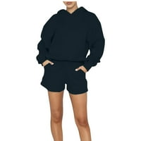 MLQIDK Ženska odjeća Hoodie kratka set Prevelizirana škara Shorts Dukset Y2K odjeća
