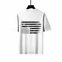 Olyvenn Save Big Day Neodvidbe Grafičke majice za žene kratki rukav modni dame bluza na vrhu američke zastave Ispis Crew Crt Slim Fit Casual Comfy ženska slobodno vrijeme bijela 12