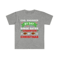 Građevinski inženjer po danu Binge Eater by božićna majica Unise S-3XL