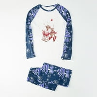 FESFESFES Xmas PJS setovi roditelj-dijete topli božićni set tiskani kućni trošak pidžama dvodijelni