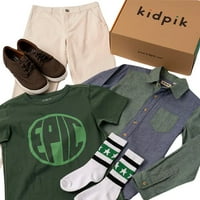 Dječaci EPIC Times Grafički tee, tkana košulja, chino pant, tenisice i čarape Opremljeni set, 5 komada,