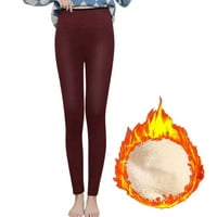 Bigersell Womenske niske pro pantalone Hlače pune dužine Žene Štampanje topli uski debeli plišani struk