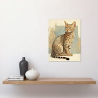 Ocicat mačka s tirkiznim rozetama uzorak krzno modernu akvarel ilustraciju bez umetnuta na zidnu umjetnost
