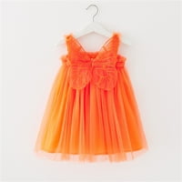 ECQKame Toddler Girls Haljina čišćenja dječje djece Dječje djevojke slatke ljetne mreže elegantne leptir krila odijelo haljina narančasta 110