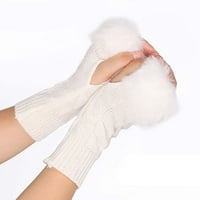 Qwertyu Prozračna rukavica za žene zagrijavanje ruke topliji pola prsta dame bez elastične manžete bez