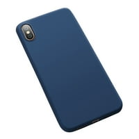 Silika gel Solican Boja Anti Knock Plain Mobile Cover Cover futrola za Apple iPhone XS MA - Navy Blue
