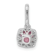 Sterling srebrna rodijska ružičasta i bijela CZ CUBIČKA ZIRCONIJA simulirana dijamantska privjesna ogrlica
