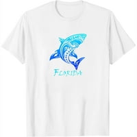 Florida odmor Vintage Retro Shark Ženska ljetna grafička majica - Ležerne i stilski bijeli m