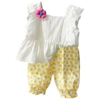 Slatke ljetne dječje djevojke odijelo postavljaju odjeću za bebe i postavi vrhunske i tiskane hlače na otvorenom na otvorenom moderno odijelo za 4 godine