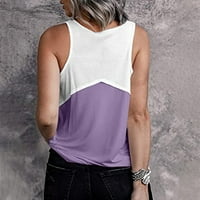 Modne ženske ležerne prilike čvrstog spajanja patchwork bazne majice bez rukava na bazi Hot6SL4872452