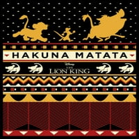 Dječji liv kralj ružnog božićnog hakuna matata grafički tee crni medij