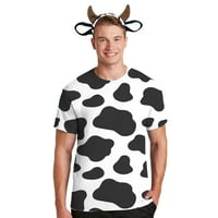 Noć vještica kostim kravlje kravlje krave na cijelom muns kostim majicu s kravljim trakom za glavom