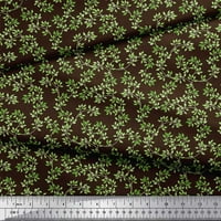 Soimoi Brown Rayon tkaninski list lišće ispis tkanine sa širokim dvorištem