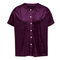 Žene ljetne vrhove kratkih rukava Bluze Regularne fit T majice Pulover vrhovi TEes Fors Solid T-majice