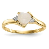 14k žuti zlatni Opal i pravi dijamantni prsten