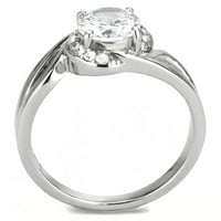 Luxe nakit dizajnira ženski prsten od nehrđajućeg čelika sa okruglim CZ kamenjem - veličine