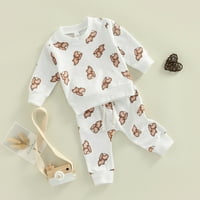Douhoow Newborn Baby Boys Jesenska odjeća Set crtani medvjed dugih rukava hlače
