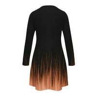 Olyvenn Ženska tunika Haljina modna zima klizanje kontrast plamena Print House haljina bluza za vrat