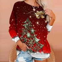 Žene vesele božićne dukseve smiješni božićni snjegović pulover za božićne plaćenje, poklon, na klirensu