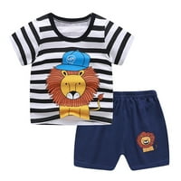 0-5Y toddler Kids dječake Djevojke Djevojke kratki rukav Crtani lavovi ispisa vrhovi T-majica hlače