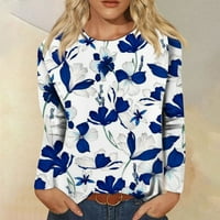 Navedeni ženski modni casual dugih rukava Print Okrugli pulover za okrugli vrat Top bluza