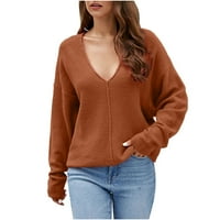 Žene zbojene čišćenje pulover džemperi novi lazirani stil labav džemper rukavica pletena vrhova pletiva