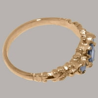 Britanska napravljena 10k Rose Gold Prirodni prsten Ženski prsten - Veličine Opcije - Veličina 10