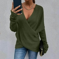 Ženske zimske džempere žene zimski džemperi žene modne čvrste boje dugu labav dugi rukav džemper džemper