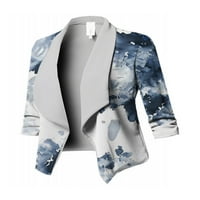 Colisha Žene Blazers draped kardigan dugih rukava Blazer jakna Lagani radovi Otvori prednju odjeću Style-B
