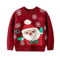 Baby Girl Božićni dugi rukav Santa Ispis Džemper za podmićivanje padaju toplo pulover Duks