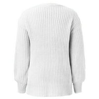 Prevelizirani džemperi za žene Čvrsto boje V-izrez dugih rukava otvorena prednja ležerna lagana mekani pleteni kardigan na vrhu vrhova Dnevni se džemperi