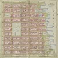 Puzzle - Karta ploče Philadelphia obnašana E. 14. St., Istočna rijeka, E. 3rd St., 1. Ave Bromley