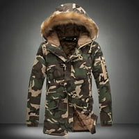 Zimske jakne za muškarce čišćenje muškaraca srednje duljine kapuljače kamuflažne patentne patentne pamučne