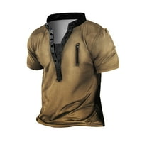 Košulje za muškarce modna ličnost retro dugmadi ovratnik digitalni 3D štampanje kratkih rukava majica
