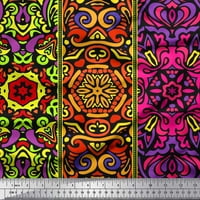 Tkanina Soimoi Rayon Stripe & Mandala Kaleidoskop tisak šivaći tkaninu dvorište široko