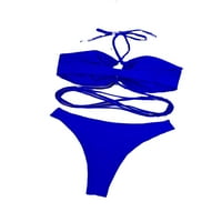 Ženski obični Halter Royal Blue Bikini setovi L
