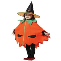 Meihuida Kids Halloween kostim djevojke bundeve pune patentni zatvarač ogrtač + vještica kapa za Cosplay,