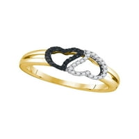 Jewels 10kt žuti zlatni ženski okrugli crni boja poboljšani dijamantski prsten za srce CTTW
