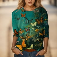 Košulja za žene dugih rukava modni ispis labavo jesen casual modna majica