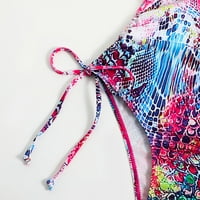 Caicj Tummy Controls za ženske ženske kravata prednji špageti remen visoki rez bikini set kupaći kostim