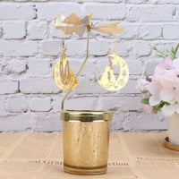 Zlatni stakleni ornamento romantični rotirajući postolje za svijeće za večeru ukras za čav držača za svijeće za svijeće, ukras državnog uređenja za kućni uredski rođendan