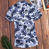Mnycxen modni muškarci Slim Loose Hawaii s kratkim rukavima od tiskane košulje na silama