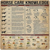 Znanje o konjima Metalni limenki znak, koji konj može i ne može jesti, pogodno za kućnu garažu bar natpis
